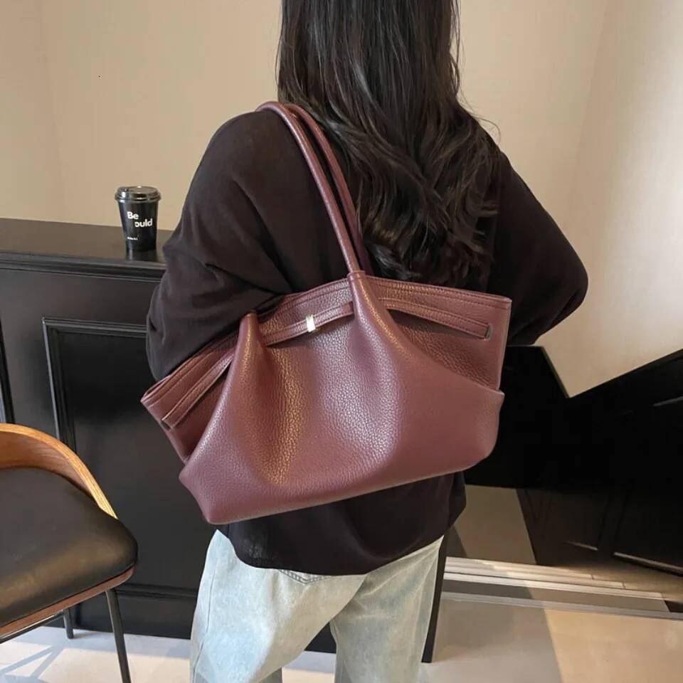 Big Short Handle PU Leather Tote for Women 2025 Y2K Ladies Shoulder Bag Females Retro Handbags and Purses Top-handle Bags
