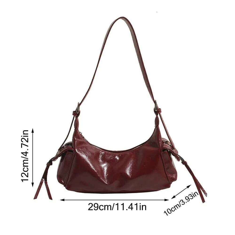 Creative Gift Large Capacity Shoulder Bag PU Y2K Handbag Haruku Sier Color Clutch Purse Shopping