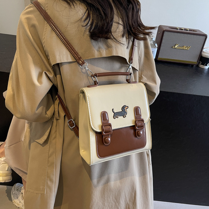 designer French Retro Color-Block Backpack for Women, Cambridge Bag, Autumn/Winter 2025 New Trendy Women's Bag, Single Shoulder Crossbody Handbag