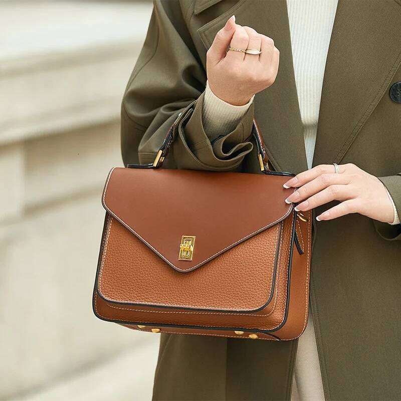 Limited Handcraft Real Bag Big Black First Cow Layer Genuine Leather Handbag Shoulder Bags Female Fashion#SC2028