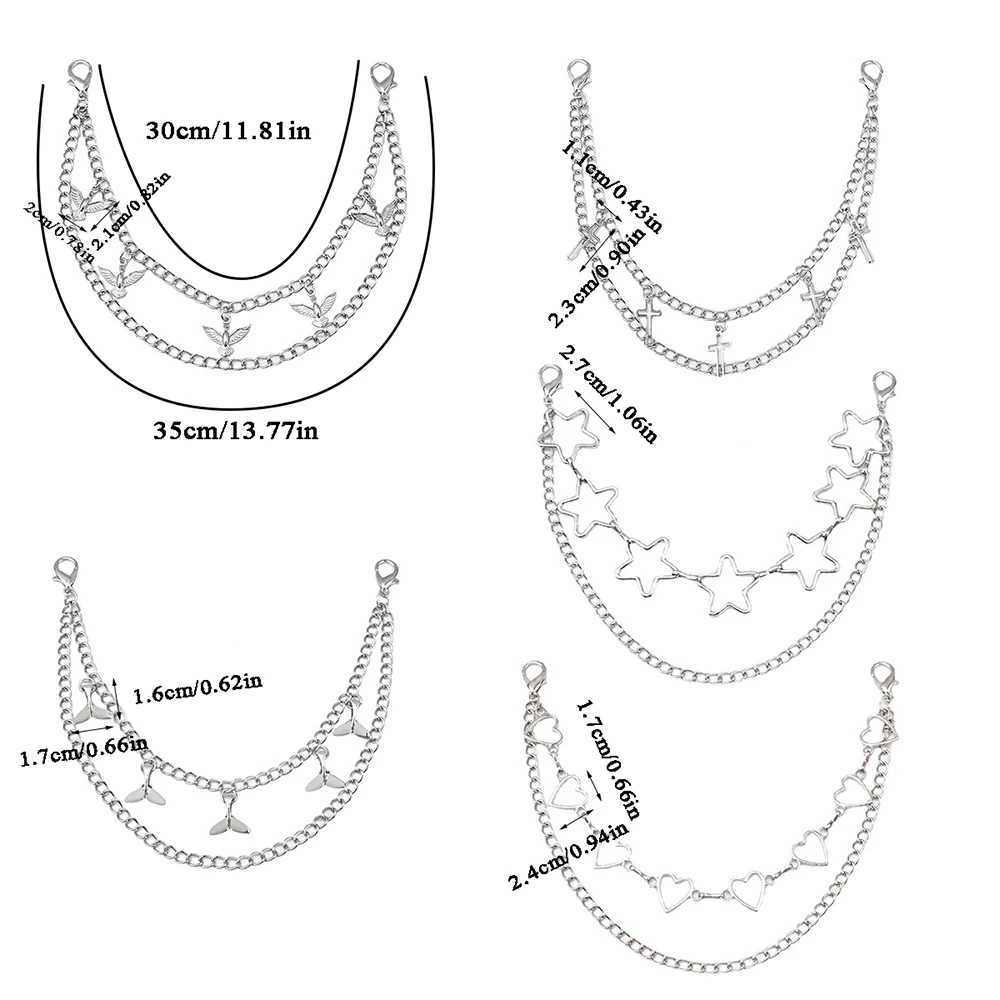 Y2k Metal Chain Strap for Bags Multi-layer Bag Chain Personality Bag Handle Pendant Fashion Delicate Metal Chain Ornaments XJ250607