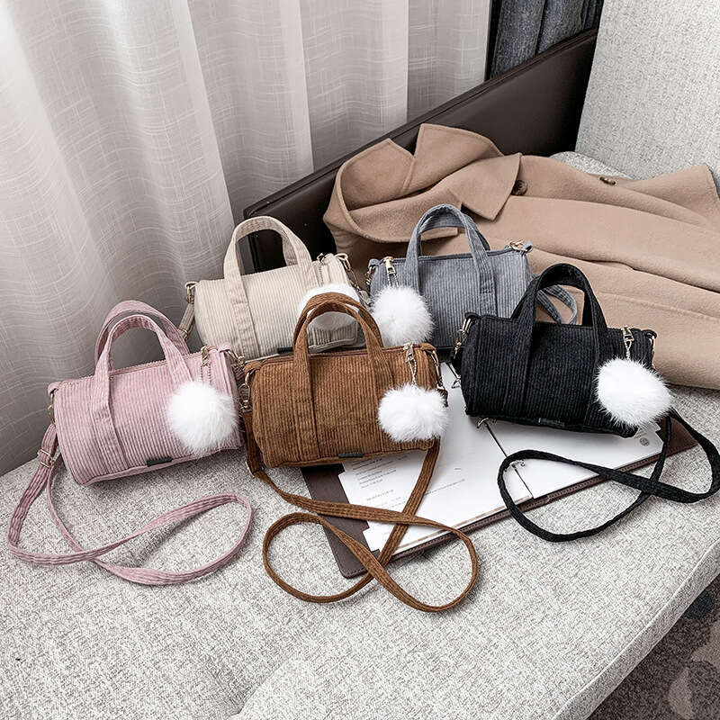 Women's Corduroy 2024 New Handbag Korean Fashion Simple Mori Pillow Crossbody Bag