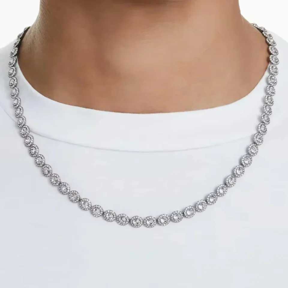 2025 High Quality Ladies Classic Happiness Diamond Round Crystal Necklace Set S925 Silver Gorgeous Jewelry Set Z250607