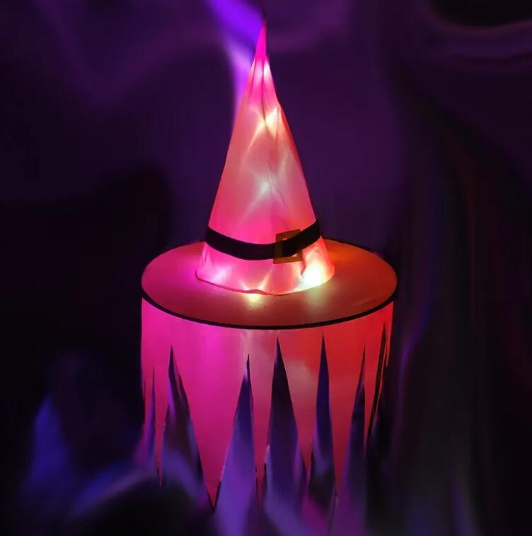 20pcs New Halloween hat witch hat party decoration props LED luminous witch hat serrated ghost hat Z 6.6-6