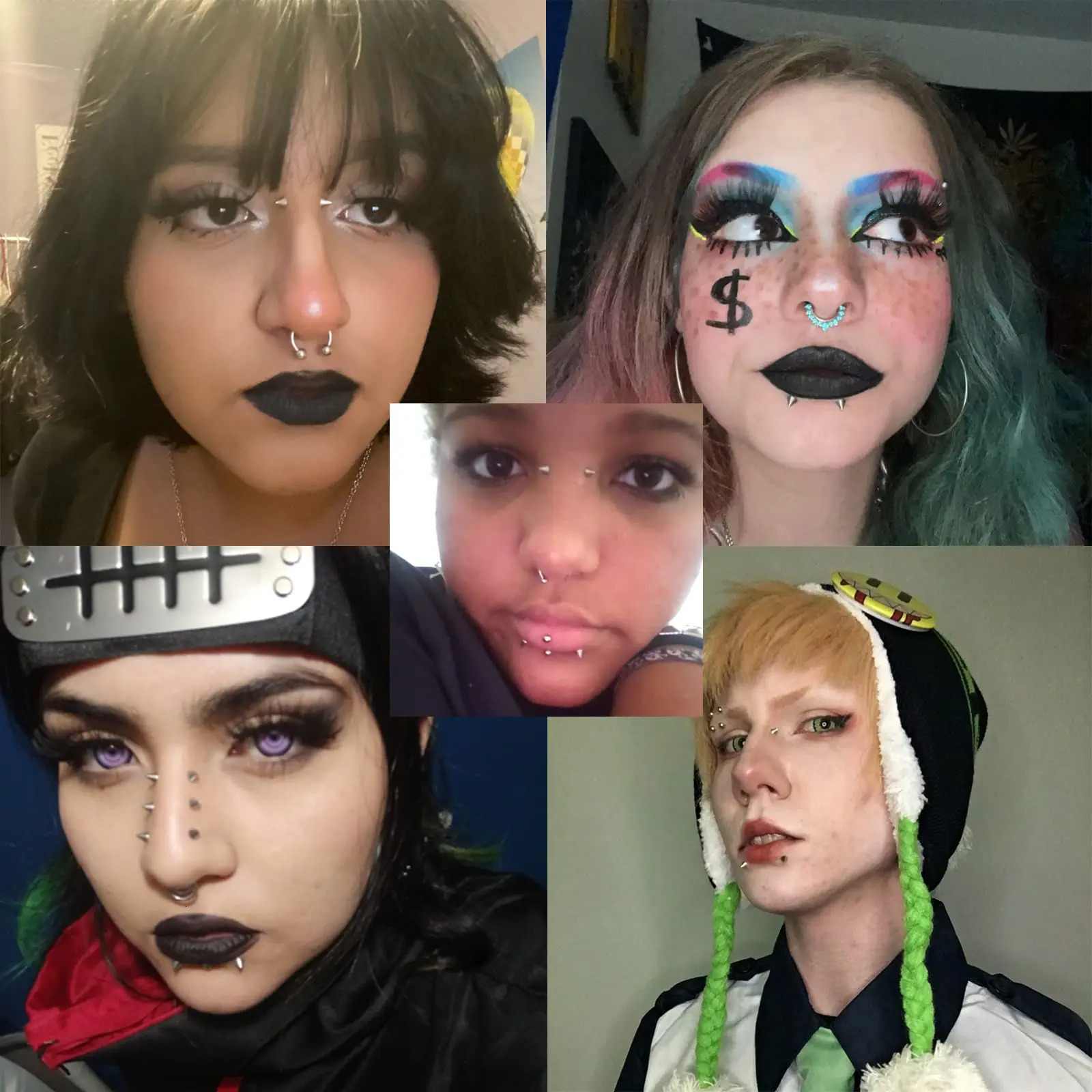 Nose Eyebrow Ring Lip Labret Studs Replacement Ball with 40pcs Sticker Faux NonPiercing Body Jewelry 250606