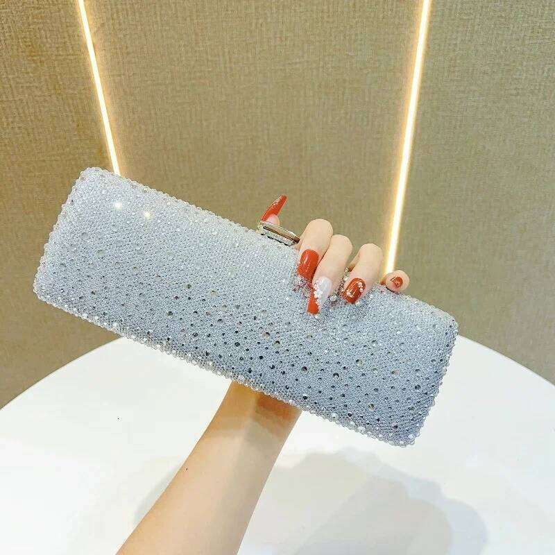 Blingbling Purses For Women Full Sparkling Evening Bags Fashion Dia Inlaid Formal Baguette Handbag Trendy Clutch Bag