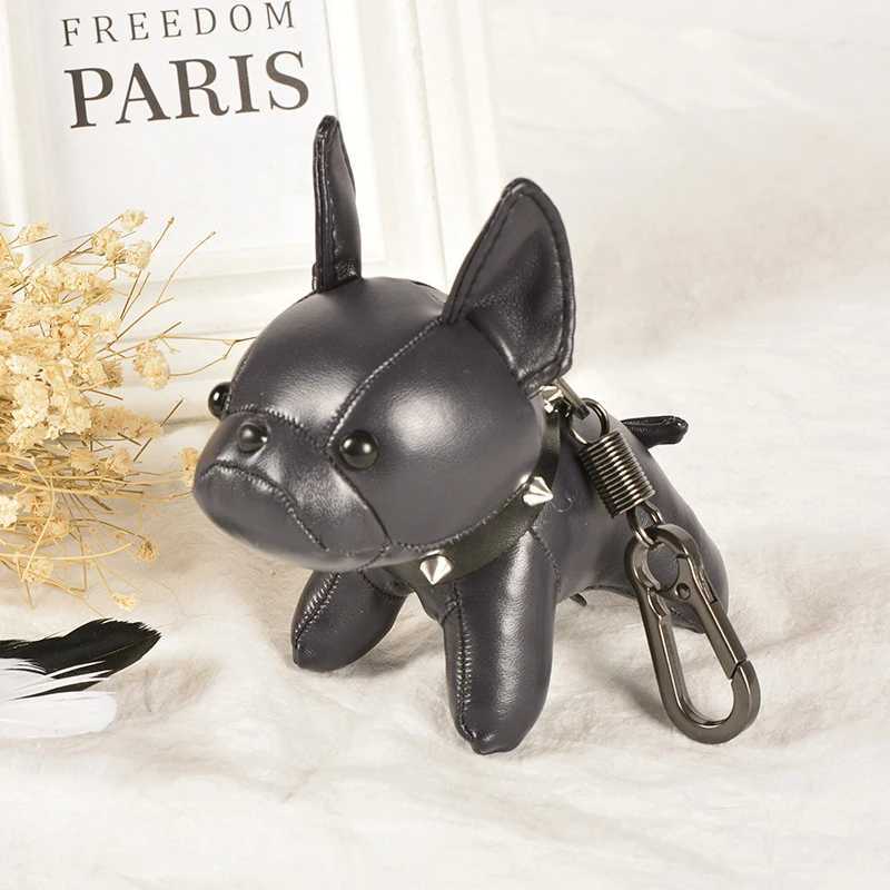 Key Chain French Bulldog Punk Mens Car Keychain Leather Dog Keychain Cute Women Bag Pendant Jewelry Trinket Key Ring Key Chain XJ250607