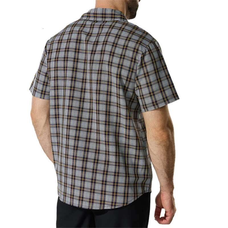 Mens Plaid Short Sleeve Button Down Shirts for Summer Casual Wear Regular Fit Tops with Stylish Design