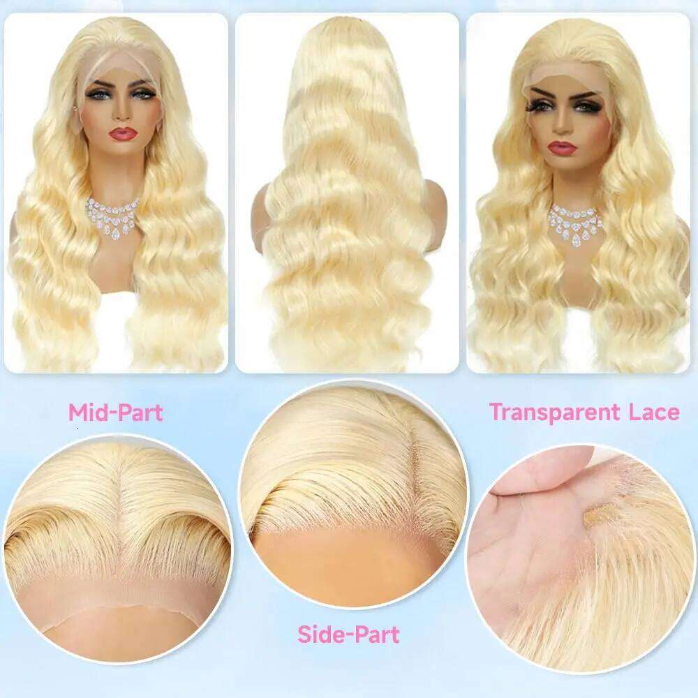 NAMM 613 Wig 13x6 Blonde 250% Density Body Wave Lace Front Wigs Human Hair Pre Plucked 26 Inch