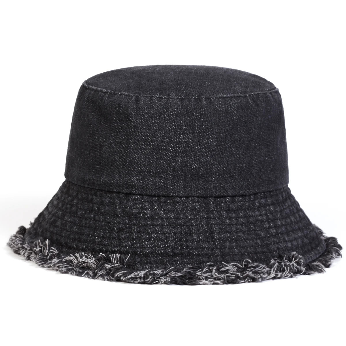 Unisex Light Board Edge Hole Denim Personality Bucket Hats Fishermen Caps Outdoor Casual Cap Sunscreen Hat 250605