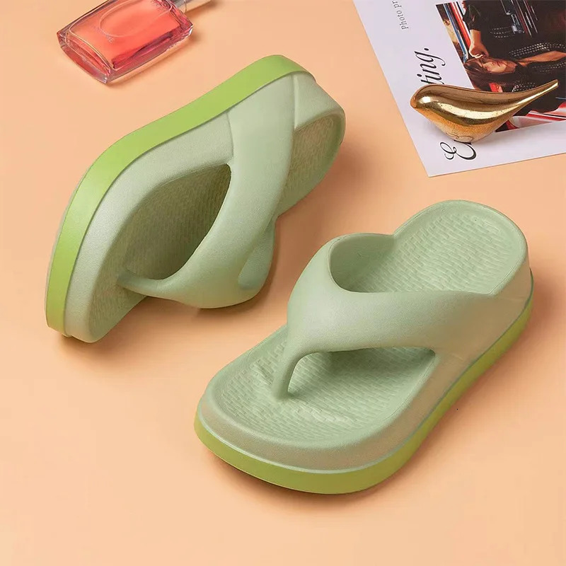 womens flip-flops summer outdoor and indoor thick-soled sandals 5cm increase height slippers for beach 250605