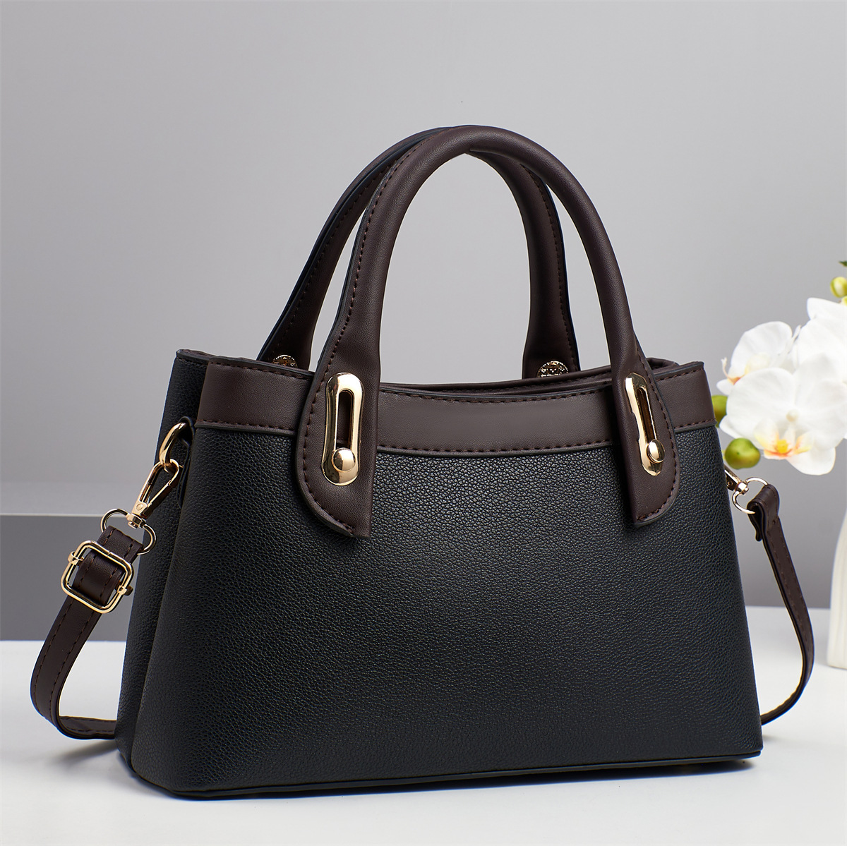 Luxury Brand Designer Bag New Cross-Border Bag For Women Trendy Lychee Texture Patchwork Shoulder Bag Large Capacity High-Quality Gift For Mom One-Pie