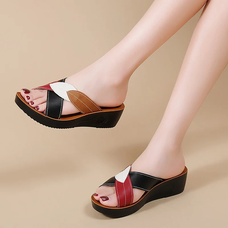Summer Women Wedge Sandals Premium Orthopedic Open Toe Sandals Vintage Anti-slip Leather Casual Female National style Shoes 250604
