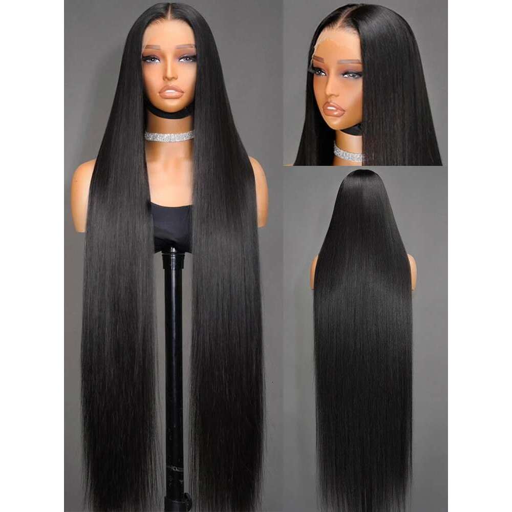 NAMM Luvin 250 300 Density 13x4 13x6 Bone Straight HD Transparent Front Human Hair Wig 30 40 Inch Pre Plucked Lace Frontal Wigs
