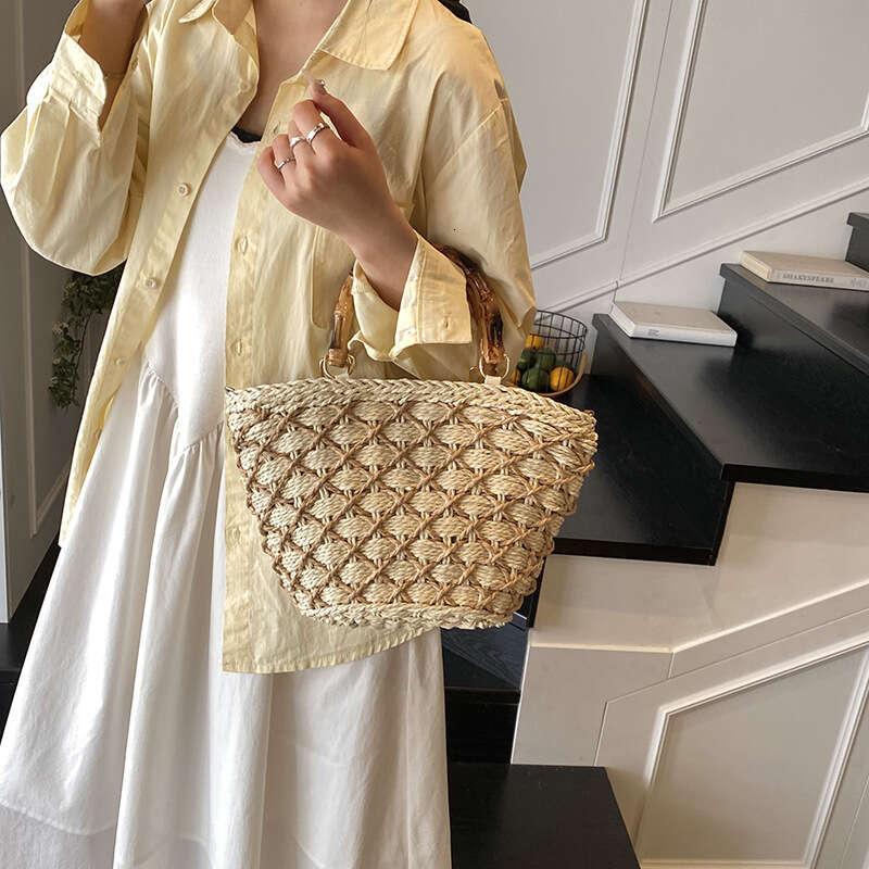 Handwoven for Women 2025 New Beach Vacation Handheld Basket Summer Crossbody Straw Bag