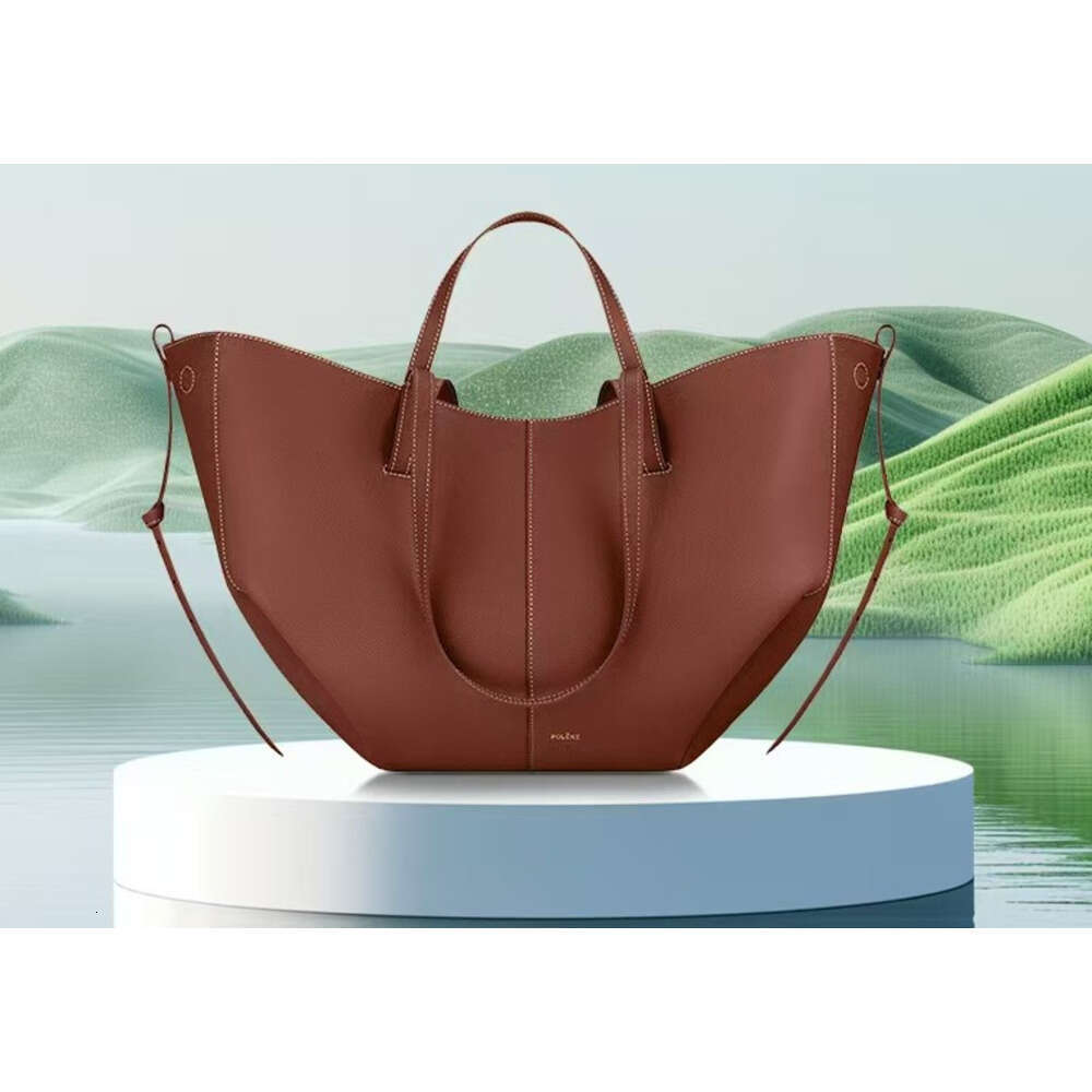 Wing Bucket Women's Tote Bag Cyme Cowhide Handbag 2025 New Elegant and Unique Style