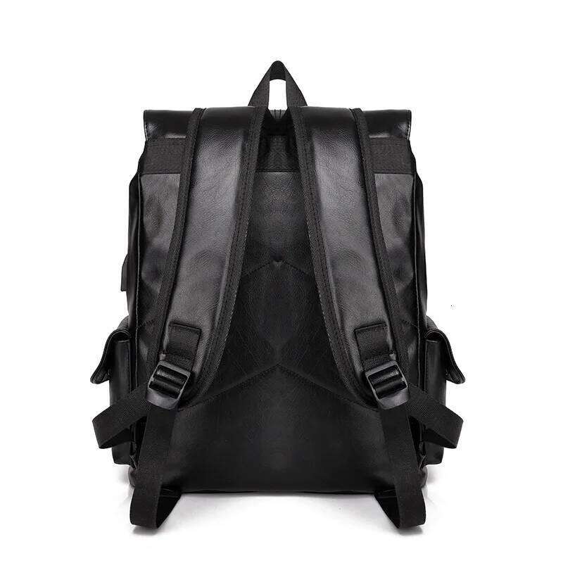 Fashion Brand Leather Men Backpack Business Male Laptop Daypacks Large Capacity Travel College School Bag Rucksack