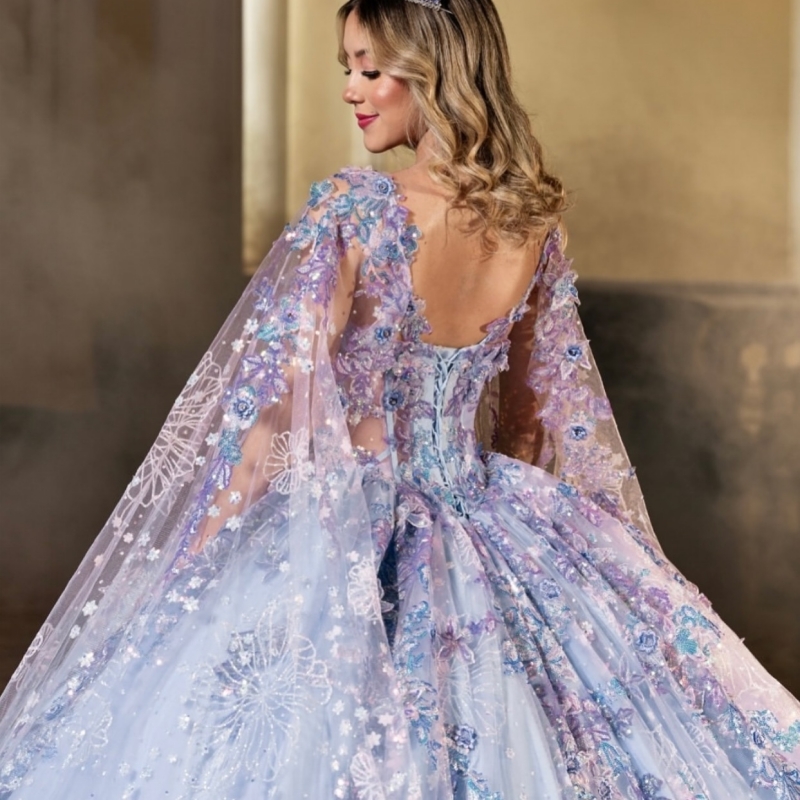 Sky Blue Shiny Off The Shoulder Ball Gown Quinceanera Dresses Appliques Flower Beading Crystal Tull Sweet 16 Dress vestidos 15 anos