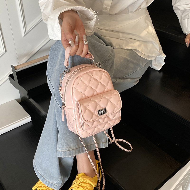 designer High-end Niche Quilted Chain Double Shoulder Small Bag for Women 2025 New Fashion Versatile Backpack Handbag