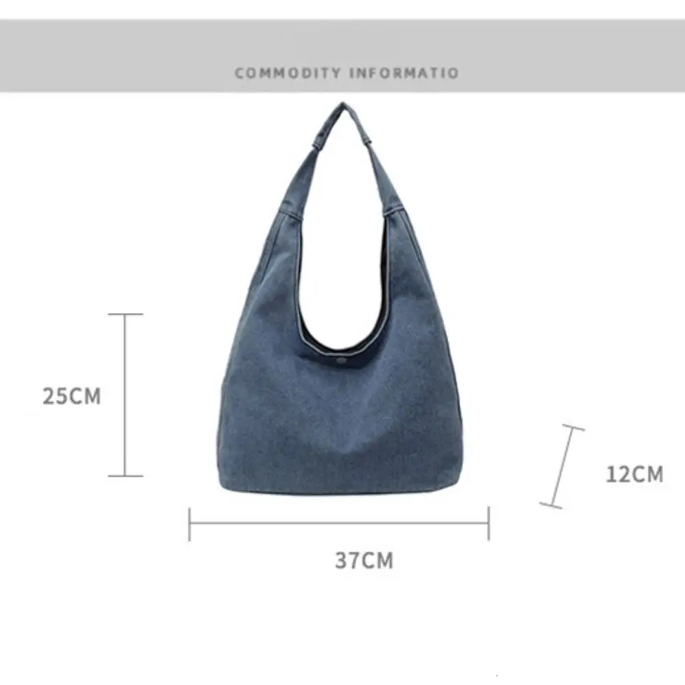 Fashion Japanese Style Women Shoulder Bag Denim Fabric High-capacity Ladies Handbag Wallet/Cosmetics Storage Denim Tote 250606