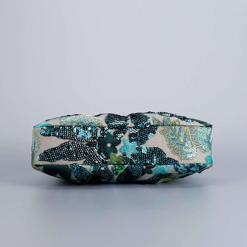 Women's Unique Evening Bag Pleated Handbag 2025 New High-End Shark Fin Sequin