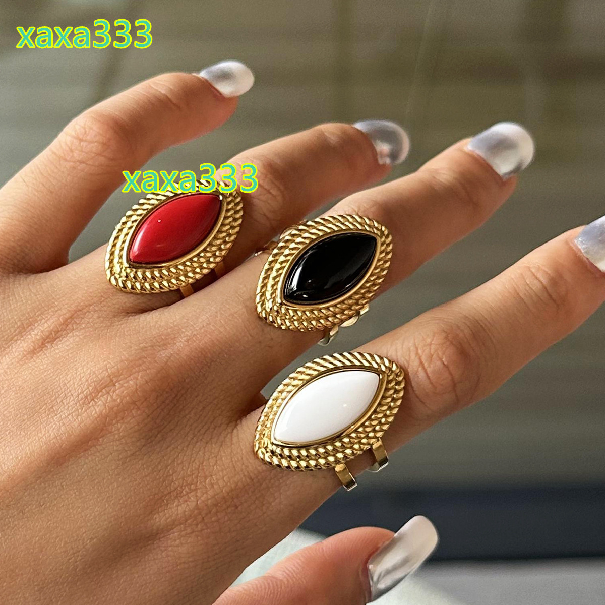 New Arrival Luxury 18K Gold Plated Ring Jewelry Stainless Steel Chunky Minimalist Simple Rings