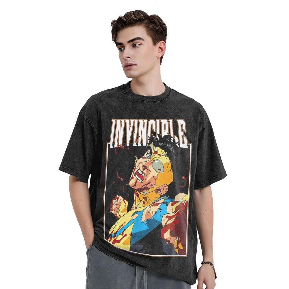 Invincible Cartoon Comic Mark Grayson Shirt Haruku Style For Men Women Pure Cotton T-Shirts Tee Clothing