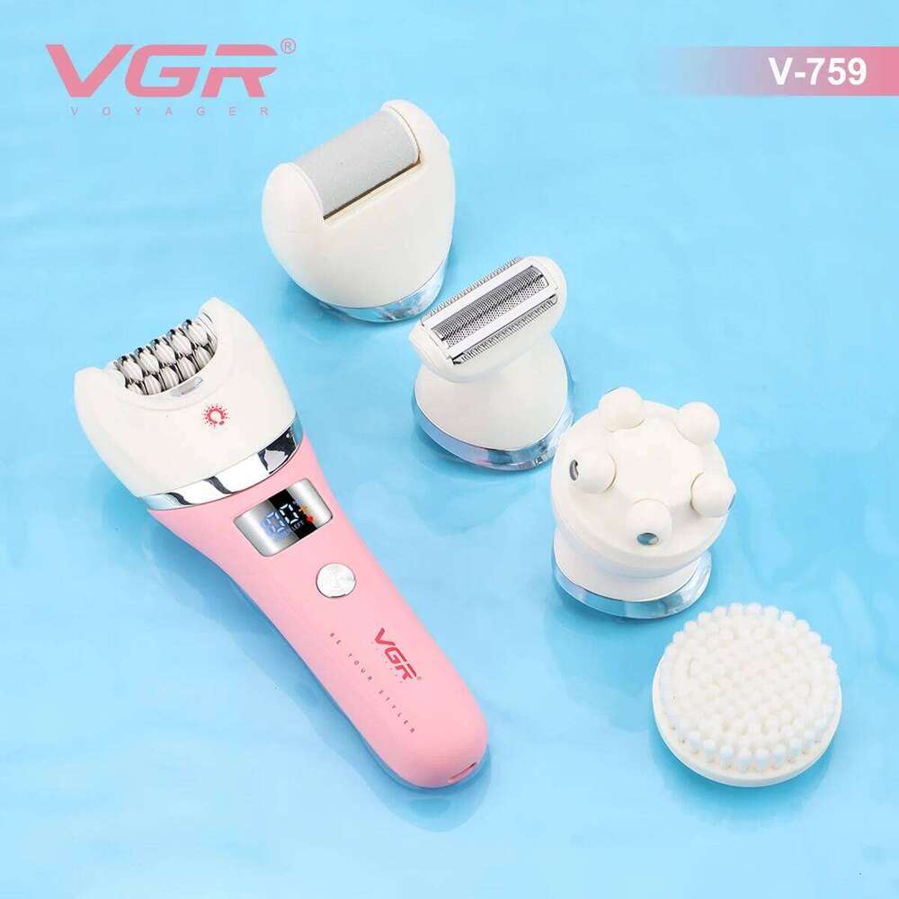 VGR Professional Epilator Electric 5In1 Rechargeable LED Multifunctional Care Hair Remover Women V-759
