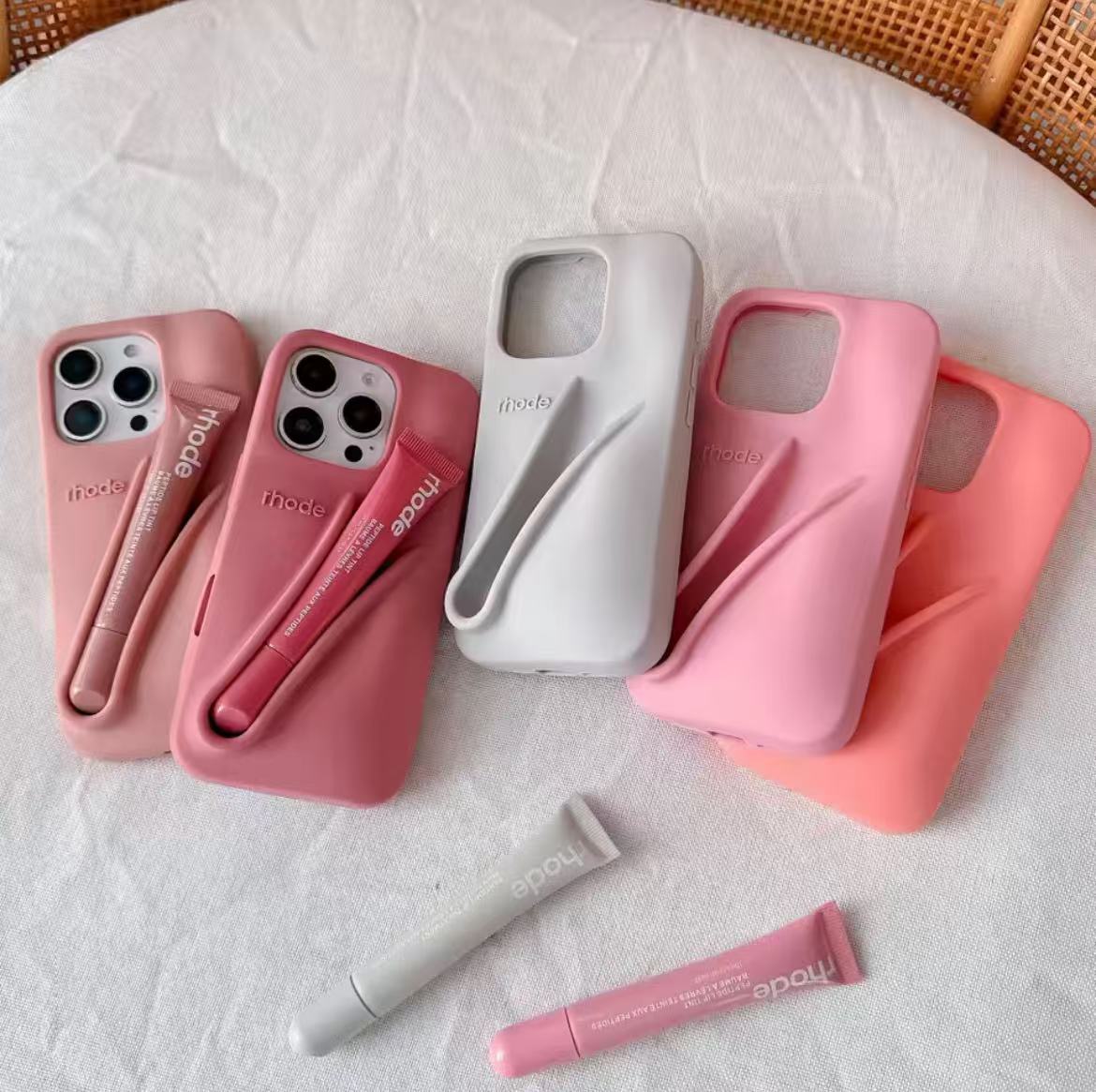 Rhode Lipstick Cases Portable Protective Series Silicone Phone Case For iPhone 16E 16 11 12 13 14 15 Pro Max Plus Fashion Style