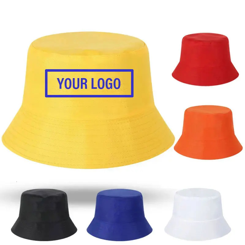 CUSTOM TEXT Reversible Bucket Hats Men Women Outdoor Fisherman Caps Beach Fishing Hat Unisex Chapeau Panama Hat 250605