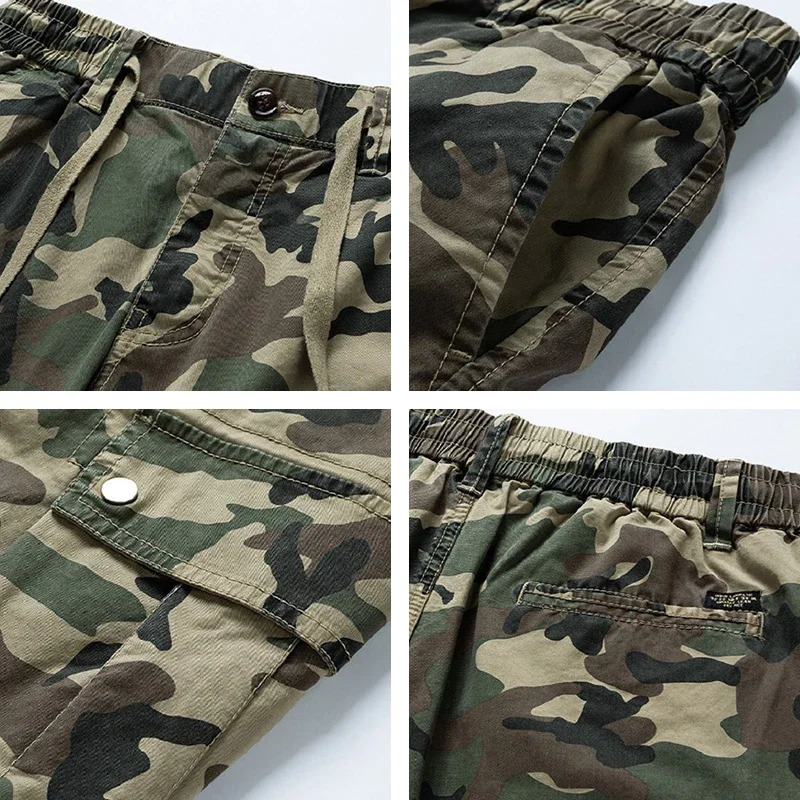 Summer Mens Camouflage Cotton Cargo Shorts Army Casual Tactical Short Outdoor Joggers Shorts Men Multi Pockets Male Drop 250606