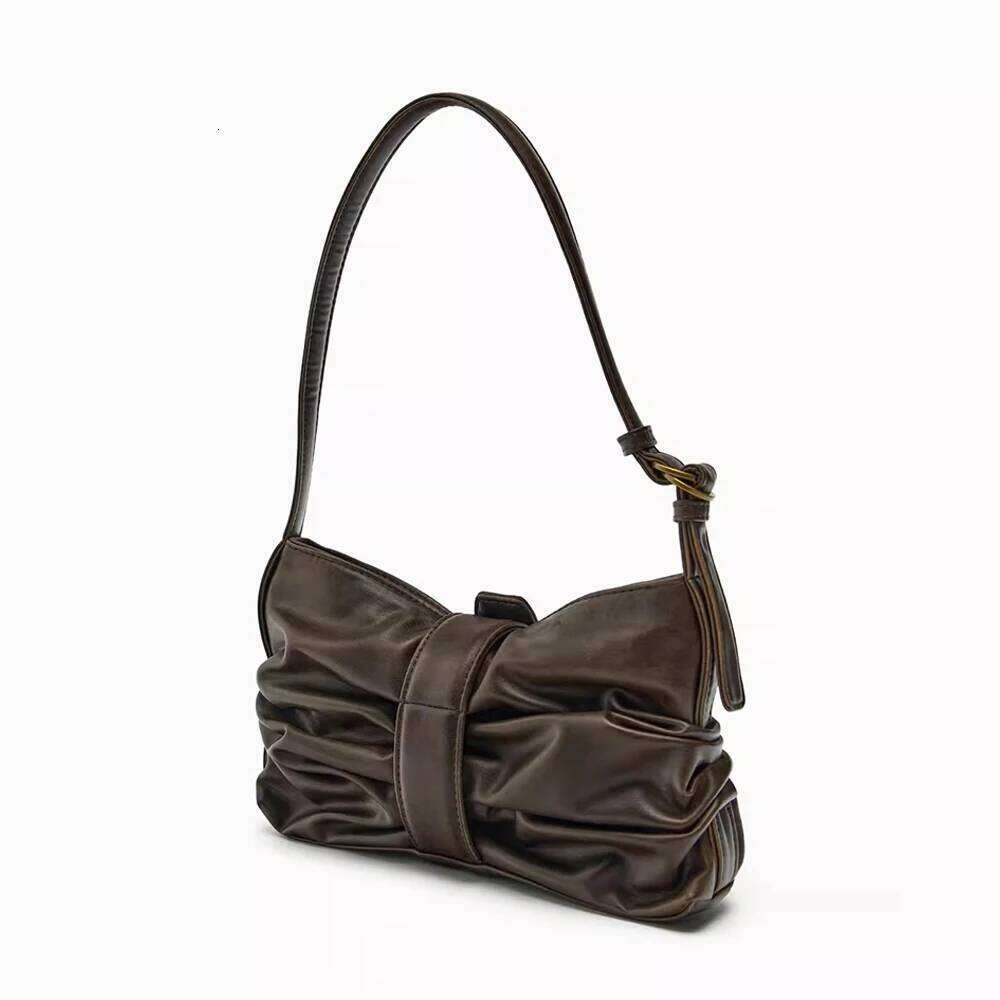 Fashion Ruched Shoulder Bag Soft PU Leather Designer Handbags High Quality Armpit Bags For Woman 2024 Square Phone Purses