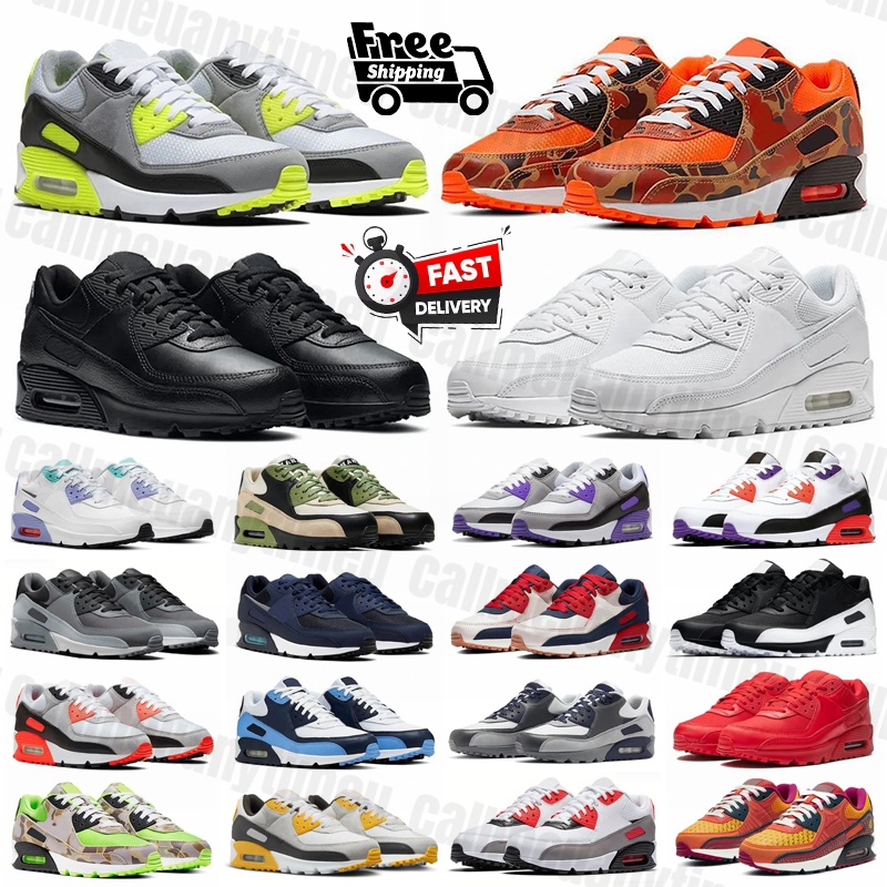 mens shoes 90 Triple White black Leather rubber 90s classics wear resistant Women's sneakers Green Orange Camo Wolf Grey outdoor shoe free shipping trainers mens