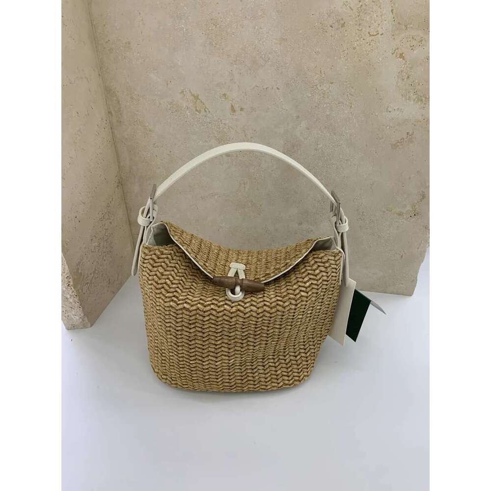 Straw Small Square Patchwork Color Block Handbag New Shoulder Pastoral Style Woven Casual Vacation Bag