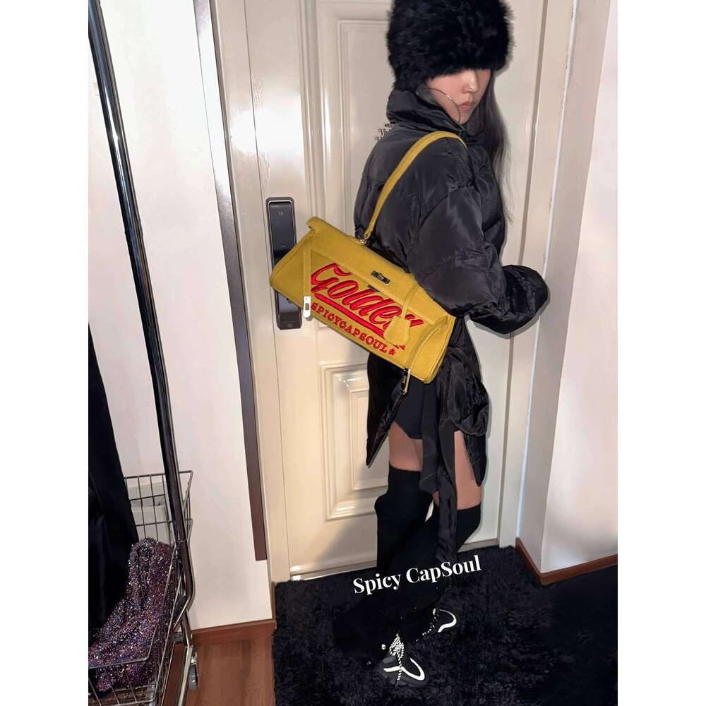 Prank SpicyCapSoul Chi Jinwu Niche oz Denim Canvas Heavy Embroidery Kelly Bag