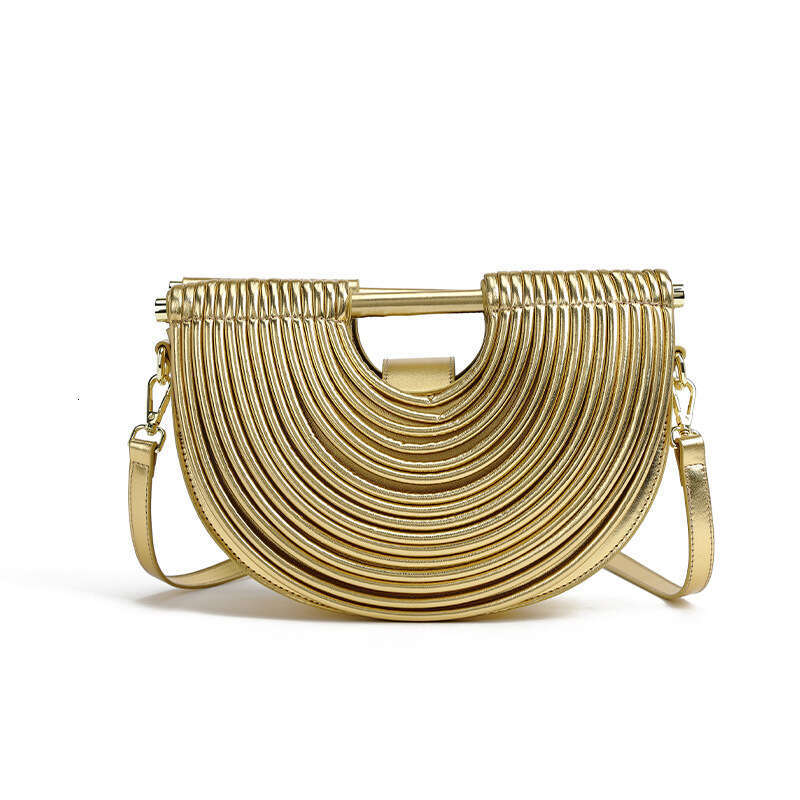 Fashion Handbag for Women 2025 High-end Niche Design Personality Woven Noodle Cloud Bag Half-circle