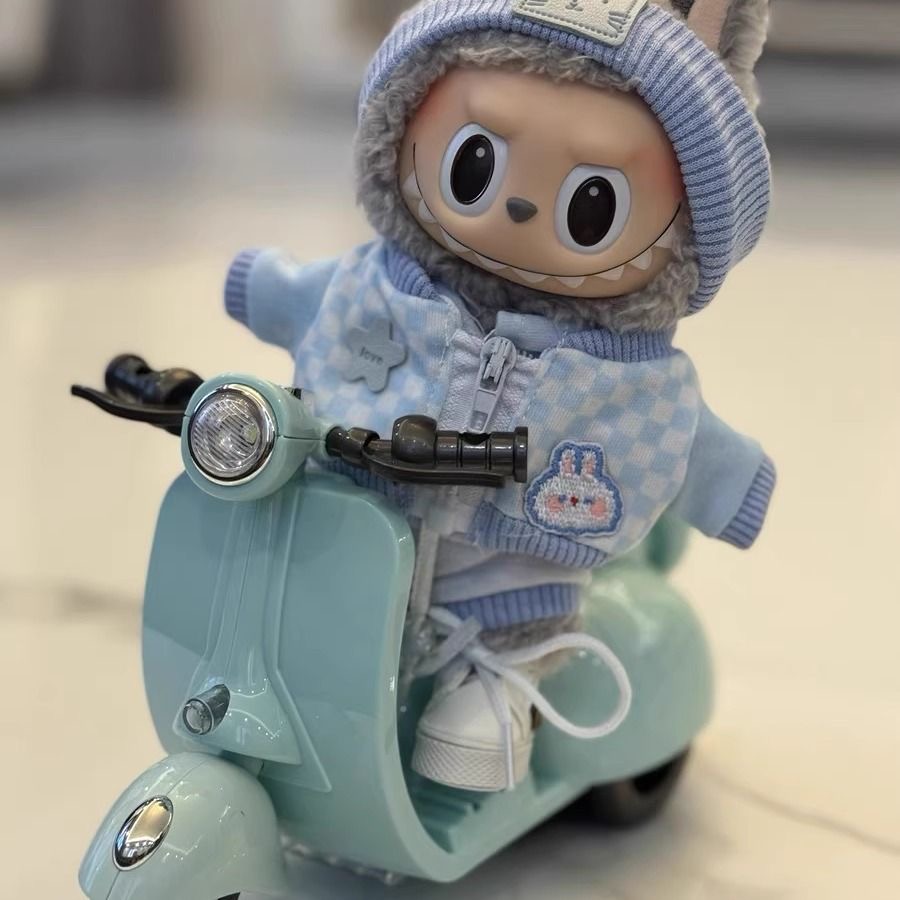 Mini Motorcycle Toys for Labubu Doll Fun Cute Toys Rotating Miniature Simulation Bike Toy Accessories