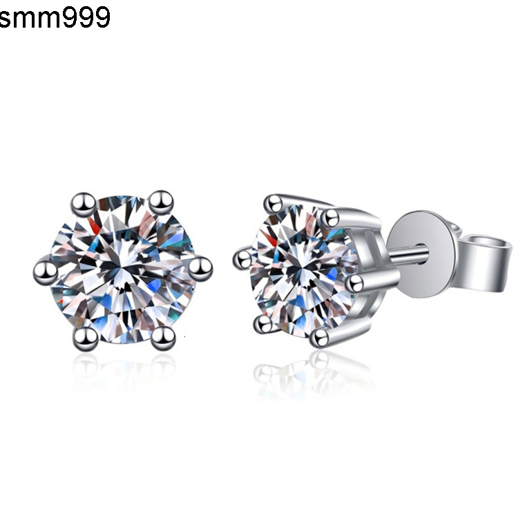 1 Carat VVS D Color Moissanite Stud Earrings 925 Sterling Silver Rhodium Plated Unisex for Weddings and Parties