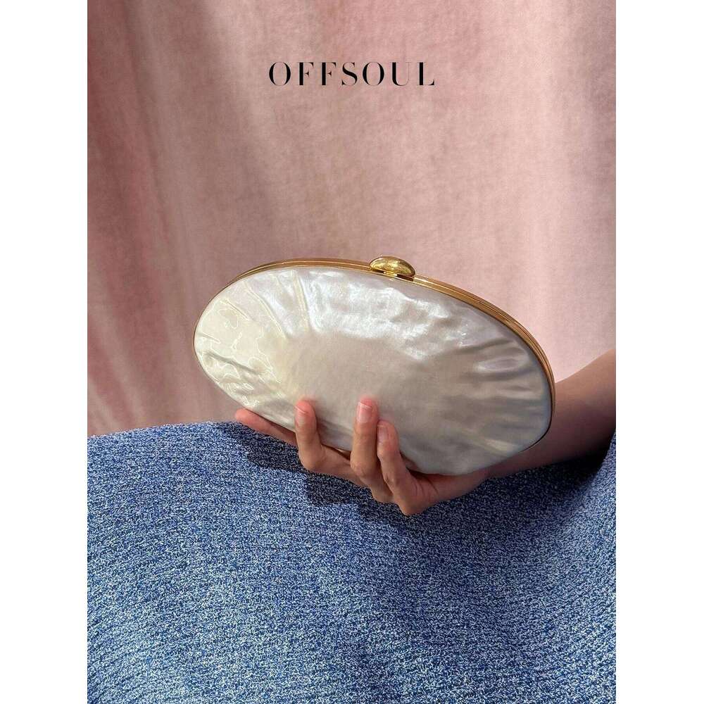 Mermaid Series White Pearl Effect Hard Shell New Wedding Dress For Bride With Evening Bag