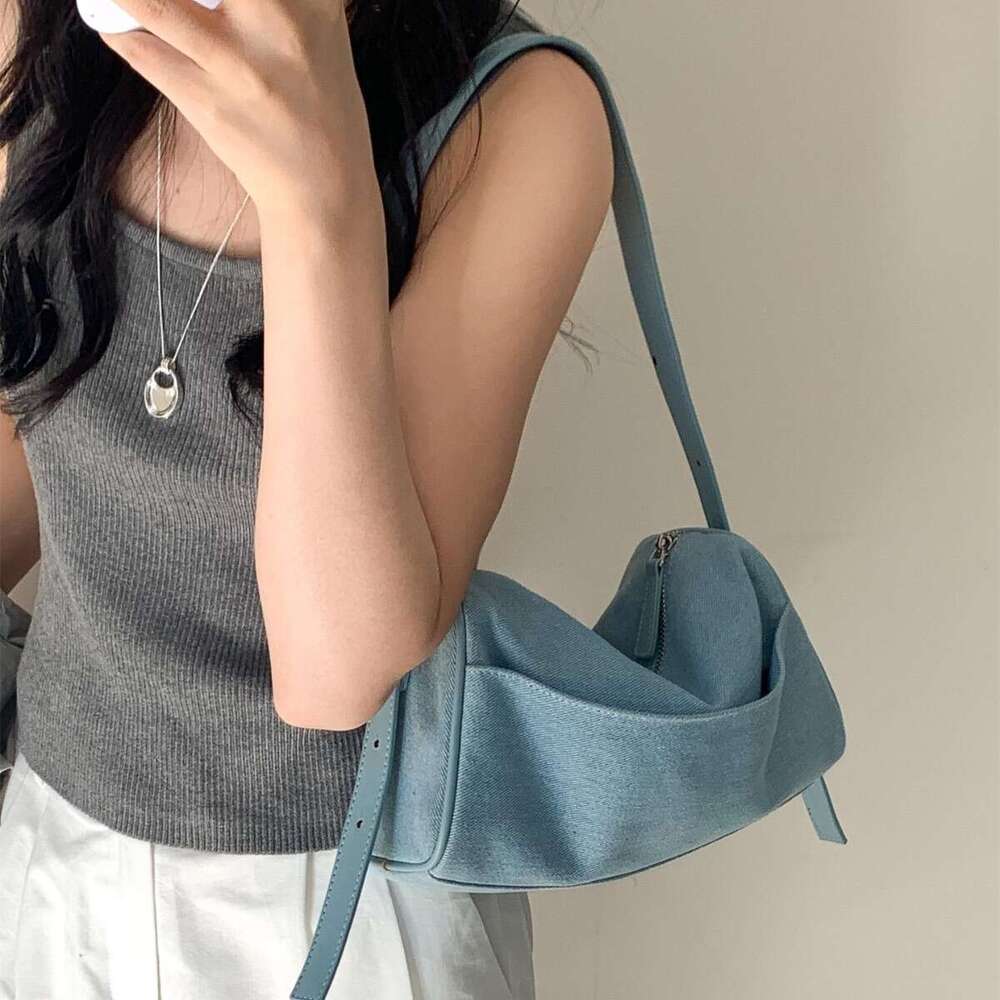 Blue Denim Artistic 2025 Summer New Small Square for Women Fashion Niche Casual Shoulder Bag Korean Style