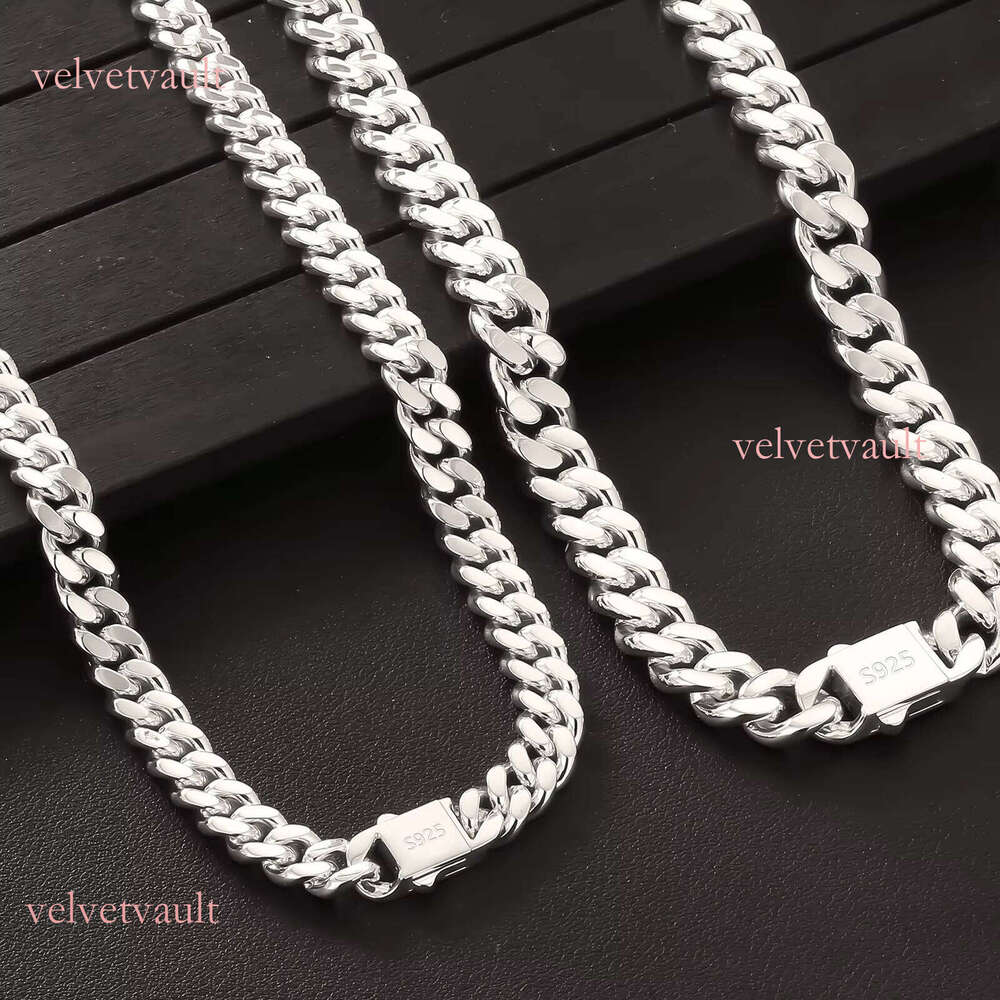 8/10mm Link Unisex Jewelry Gift 316L Stainless Steel and Sterling Sier Filled Miami Cuban Chain Hip Hop Necklace
