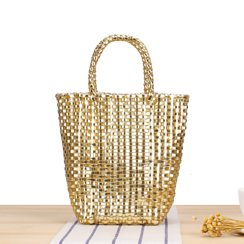 Luxury Brand Designer Bag One Piece Dropshipping New Beach Bag Simple Versatile Solid Color Crossbody Bag Pure Polyurethane Woven Bag Handwoven Women&