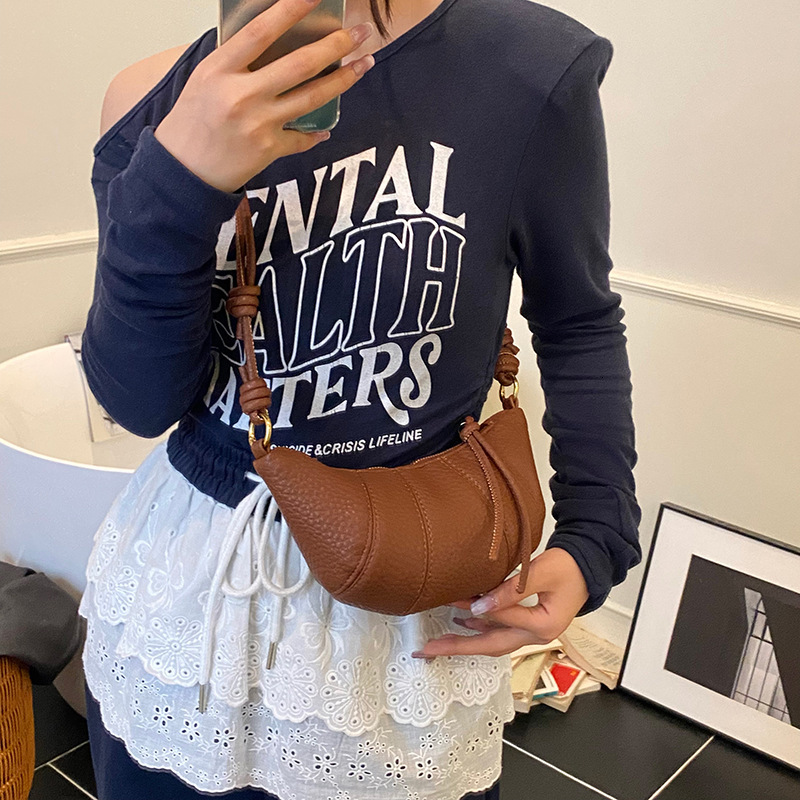 designer French Niche Croissant Bag 2025 New Underarm Bag Trendy Fashion Dumpling Bag Versatile Simple Shoulder Crossbod