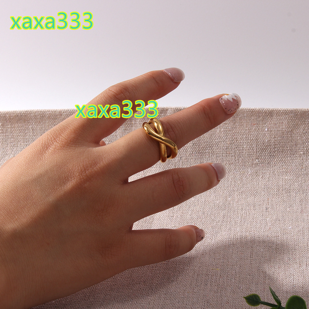 Wholesale Hot Sales Trendy Simple 18K Gold Plated Stainless Steel Popular Geometric Ring for Women