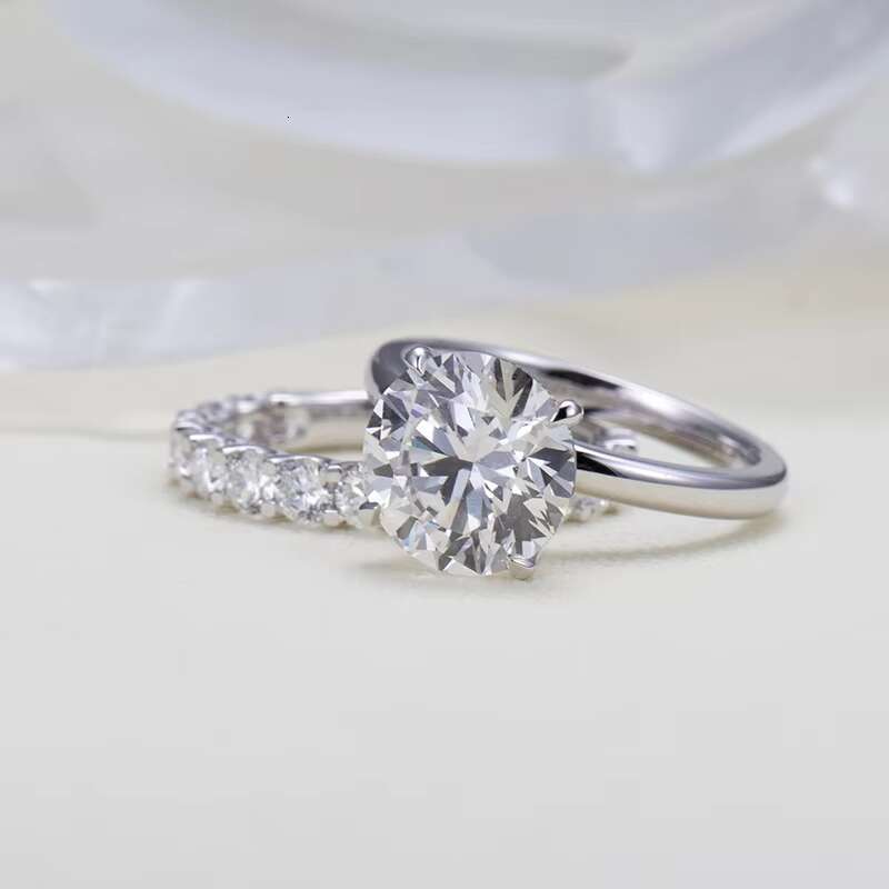 Couple Rings Trendy Wedding Jewelry 2.43CT Lab Grown Diamond Real 18k White Gold Couple Ring for Women