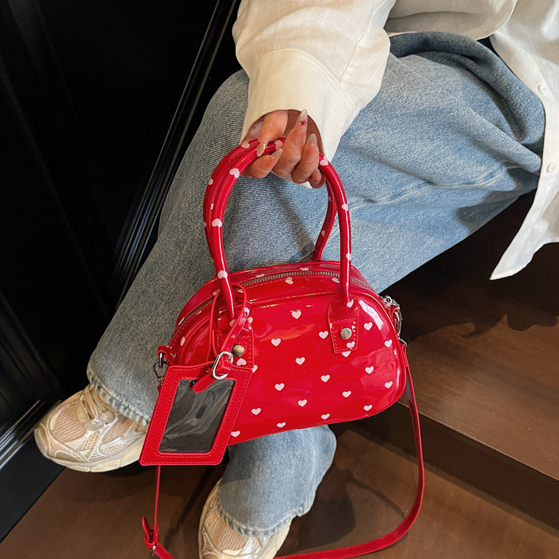 designer Korean Style Cute Polka Dot Handbag for Women 2025 New Niche Design Handheld Bag Commuter Shoulder Crossbody Small Bag