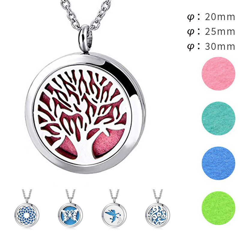 Stainless Steel Essential Oil Aromatherapy Pendant - Magnetized & Hollow-Carved Design for Personal Scent Dispersal