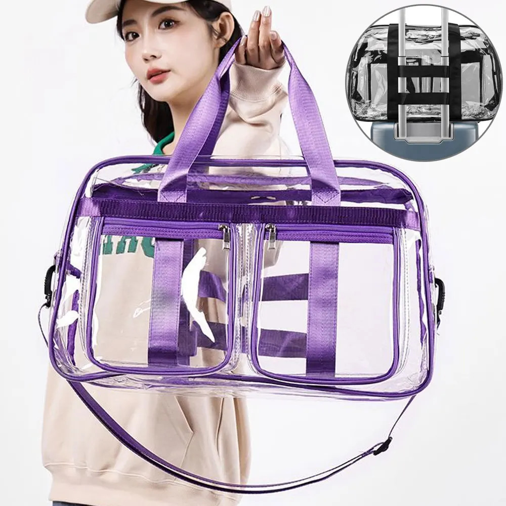 PVC Gym Bag Transparent Sports Duffle Bag Waterproof Fitness Yoga Handbag Large Portable Shoulder Crossbody Clear Swimming Tote 250603