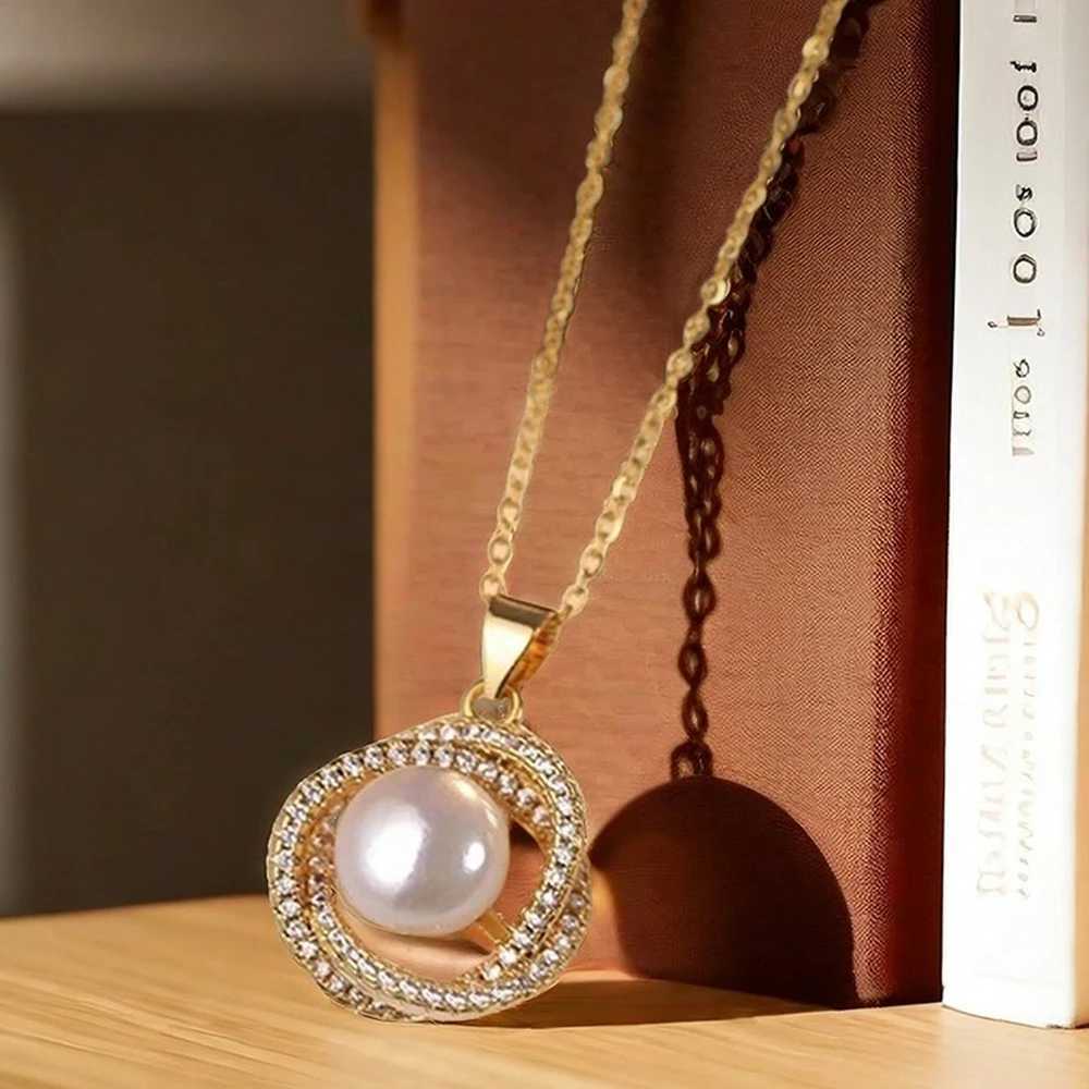 4pcs Rhinestone Jewelry Set Including Necklace Earrings Ring Vintage Elegant Necklace Adorned With Faux Pearls In Petals Spring Z250607