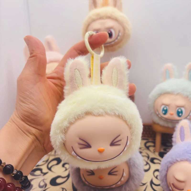 Cute Labubu Second-Generation Small Head Model Plush Keychain Bag Pendant Kawaii Doll Soft Plush Decoration Pendant Toy Gifts Z250607